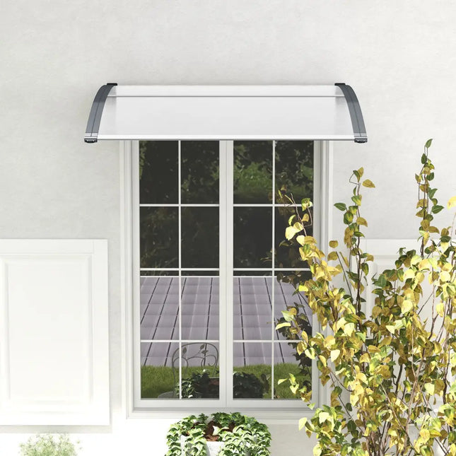 48 x 40 Inch Outdoor Front Door Window Awning Door Canopy Exterior-Gray - Gray - Outdoor Shades