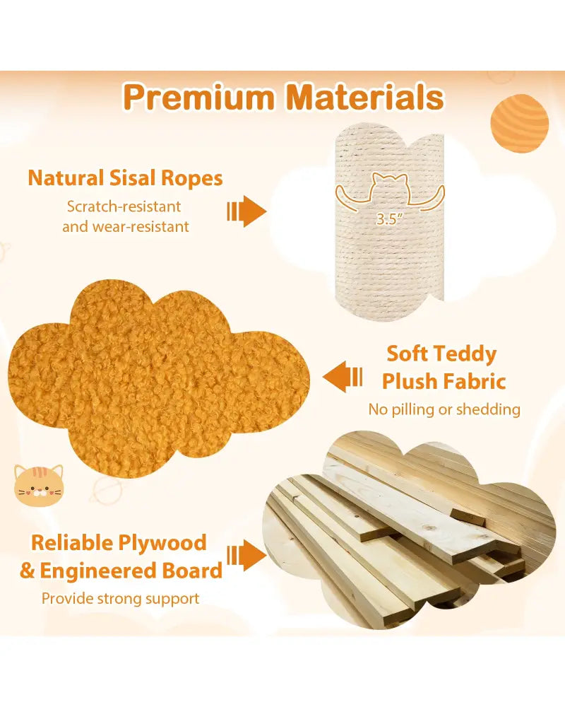 49 Inches Tall Cat Tree with UFO Top Perch Space Capsule and Sisal Scratching Posts-Blue - Blue - Cat Trees Condos &