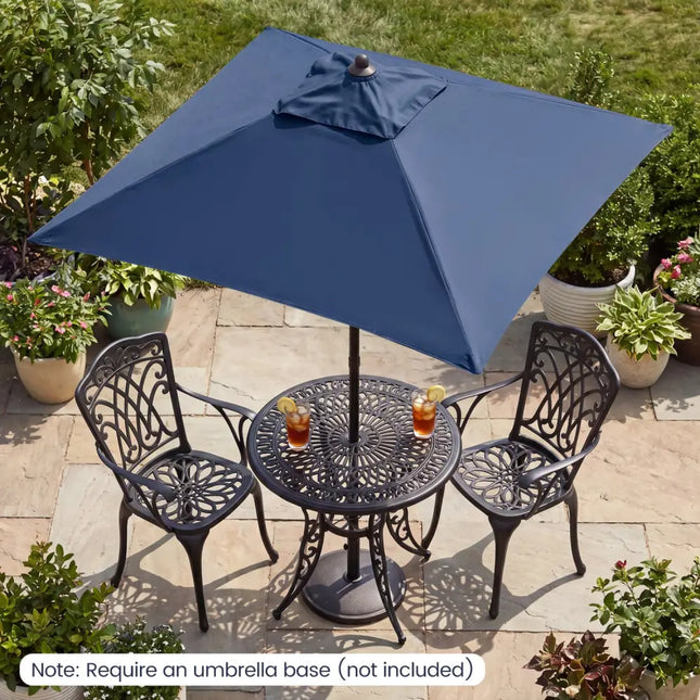 5 Feet Patio Square Market Table Umbrella Shelter with 4 Sturdy Ribs-Navy - Navy - Outdoor Umbrellas