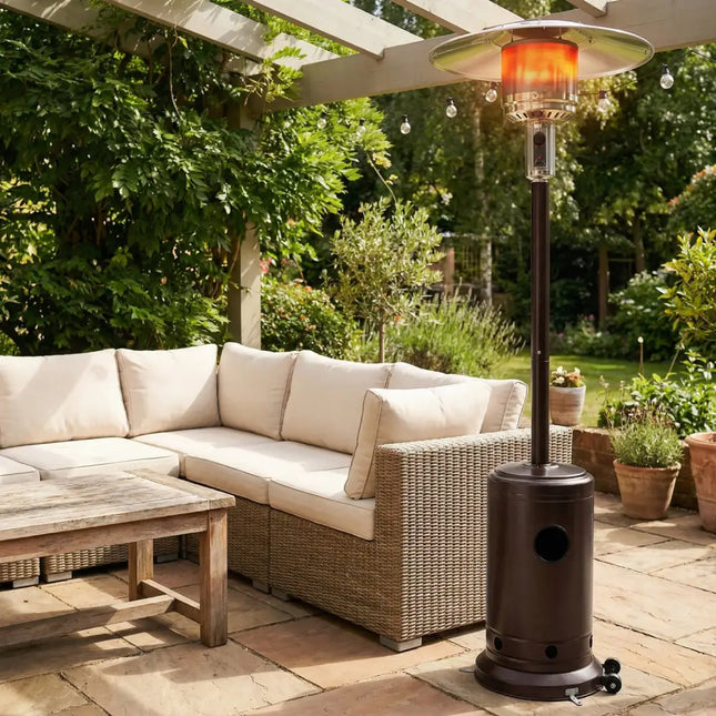 50 000 BTU Patio Propane Gas Heater with Stainless Steel Burner-Bronze - Bronze - Patio Heaters
