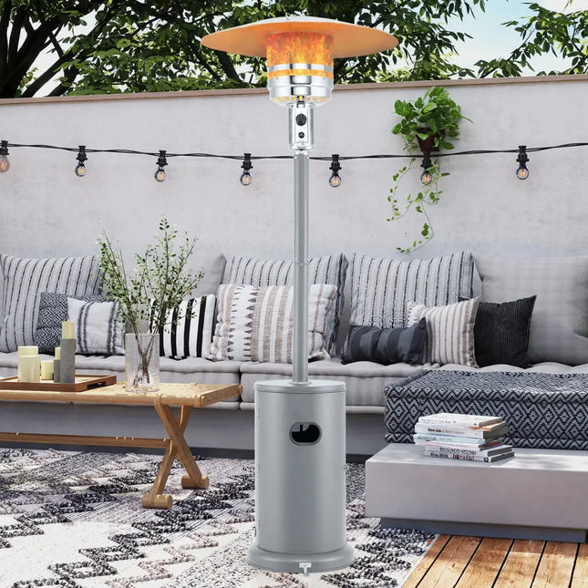 50000 BTU Propane Patio Heater with Round Table Design-Gray - Gray - Patio Heaters