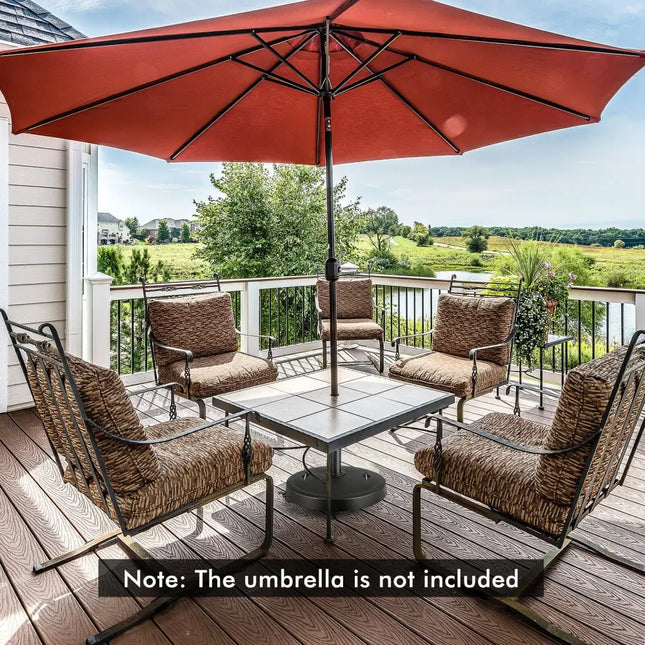 51LBS 20.5Inch Outdoor Umbrella Base with Wheels and Handles - Black - Outdoor Umbrella Bases