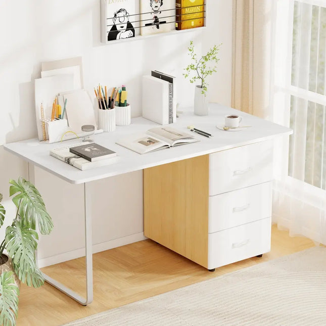 55" x 28" Universal Tabletop for Standard and Standing Desk Frame-Natural Costway