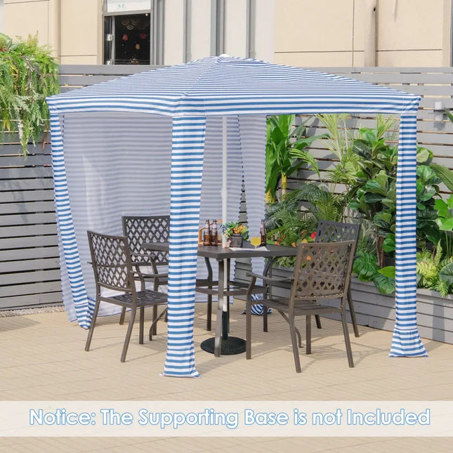 6.6 x 6.6 Feet Foldable and Easy-Setup Beach Canopy With Carry Bag-Navy - Navy - Canopies