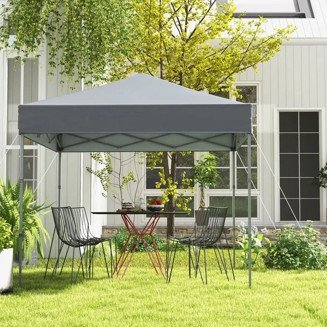 6.6 x 6.6 Feet Outdoor Pop-up Canopy Tent with UPF 50+ Sun Protection-Gray - Gray - Canopies