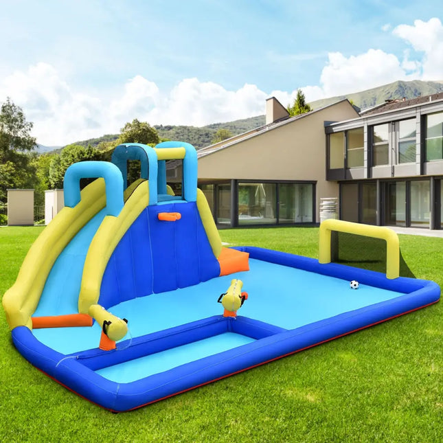 6-in-1 Inflatable Water Slide Jumping House without Blower - Inflatable Water Slides