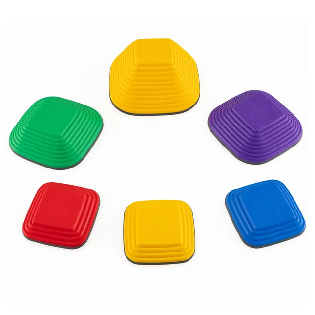 6 Pieces Kids Stepping Stone Square Balance Blocks Indoor Outdoor-Multicolor - Multicolor - Toy Sports