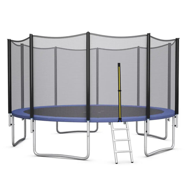 8/10/12/14/15/16Feet Outdoor Trampoline Bounce Combo with Safety Closure Net Ladder-15 ft - Black - Trampolines