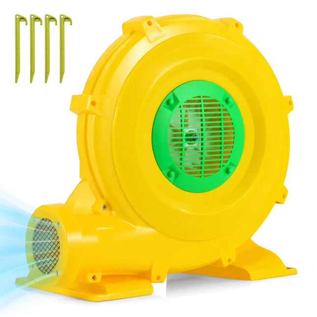 980W Bounce House Blower 1.31 HP Portable Air Pump Fan with Handle and Ground Stakes - Air Blowers