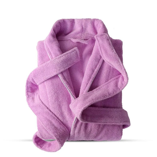Folded purple robe on a white background