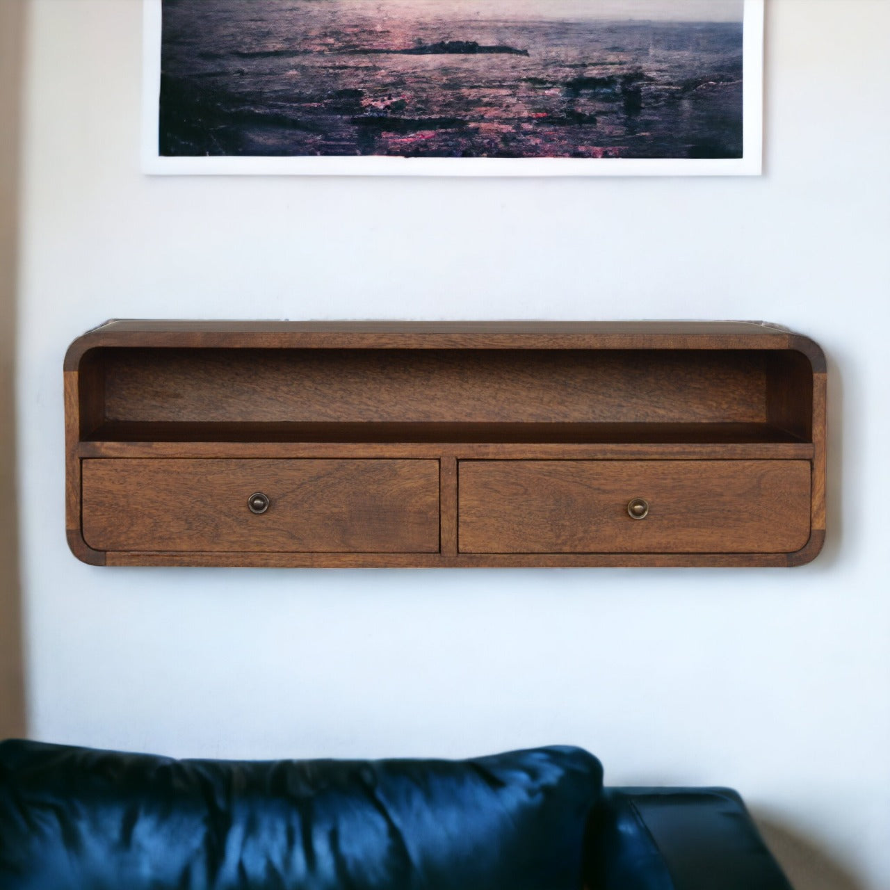 Floating Chestnut Open Console - Oasis Home Essentials
