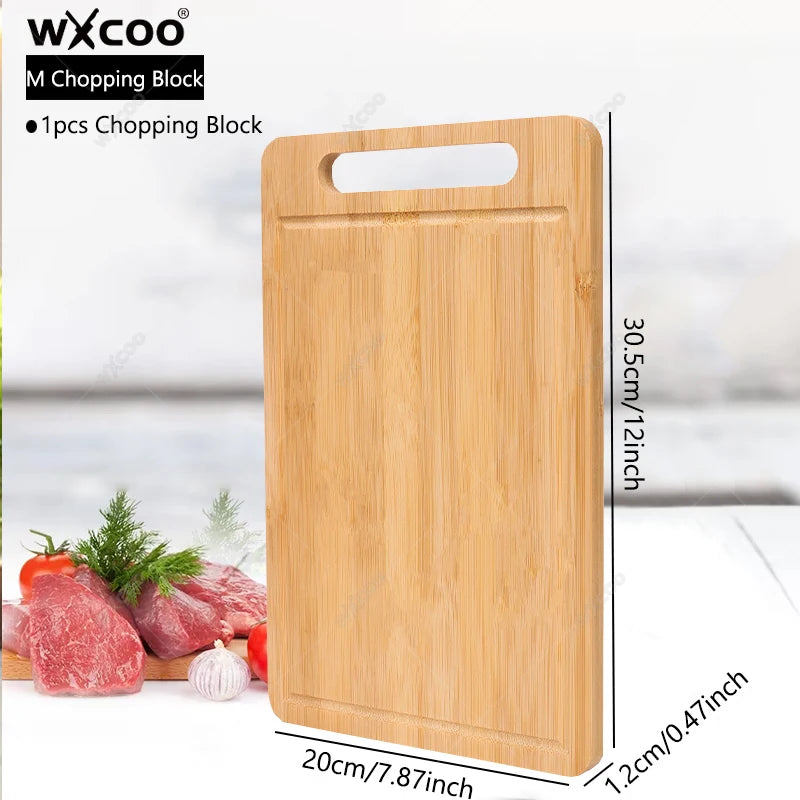 Double-Sided Wooden Chopping Board – Bamboo Kitchen Cutting Board