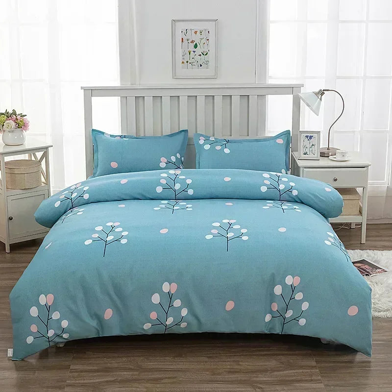 Geometric Printed Bedding Quilt Cover – Soft Breathable Bed Sheet