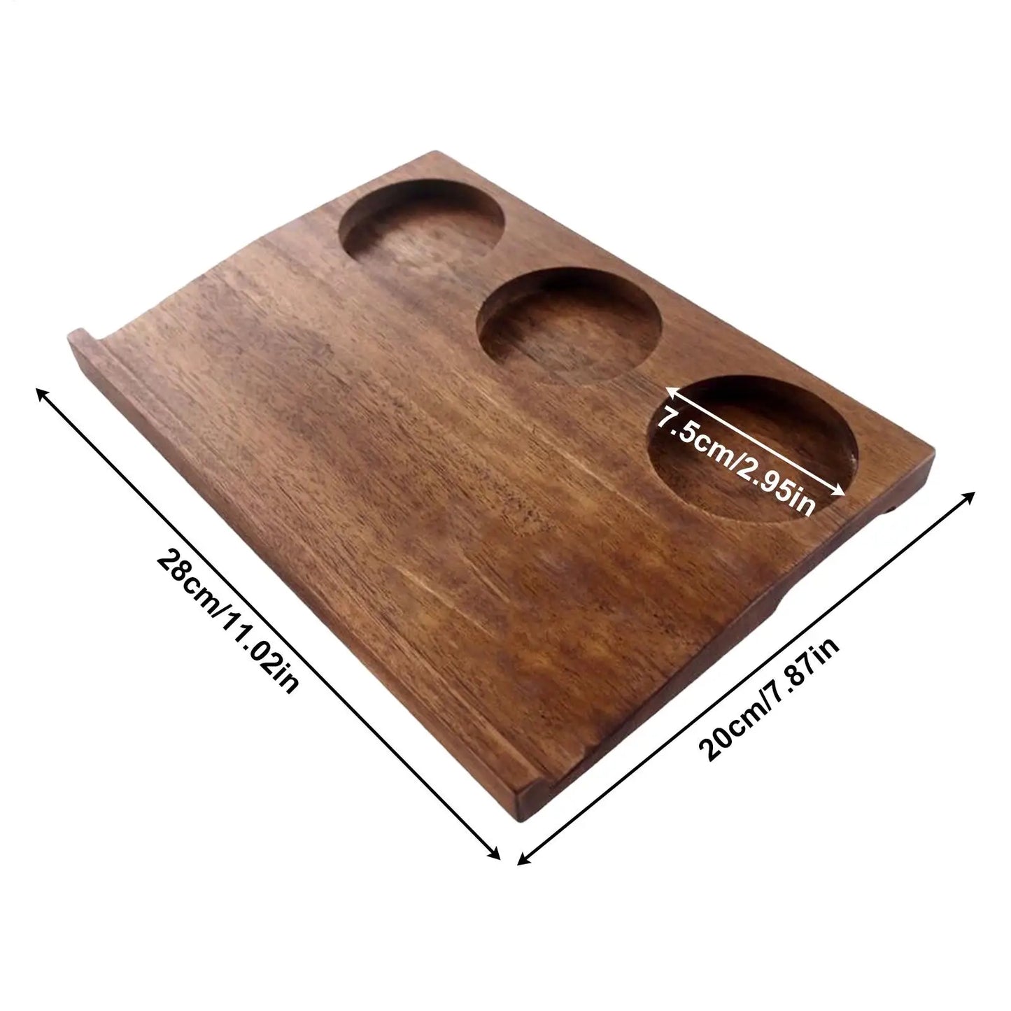 Wooden Breakfast Tray – Retro Three-Grid Serving Platter for Appetizers