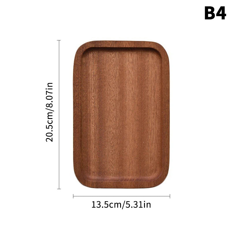 Large Walnut Wooden Serving Tray – Solid wood for snacks and drinks