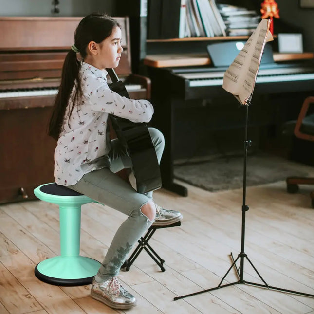 Adjustable Active Learning Stool Sitting Home Office Wobble Chair with Cushion Seat -Green - Green - Kneeling Chairs