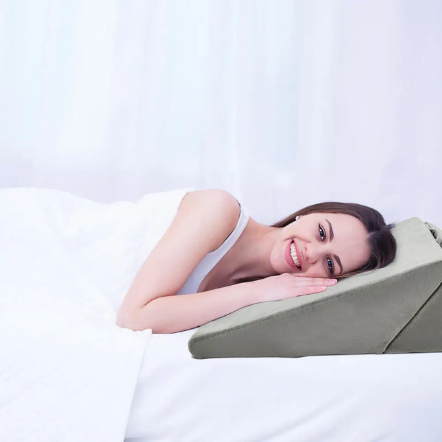 Adjustable Memory Foam Reading Sleep Back Support Pillow-Gray - Gray - Bedding