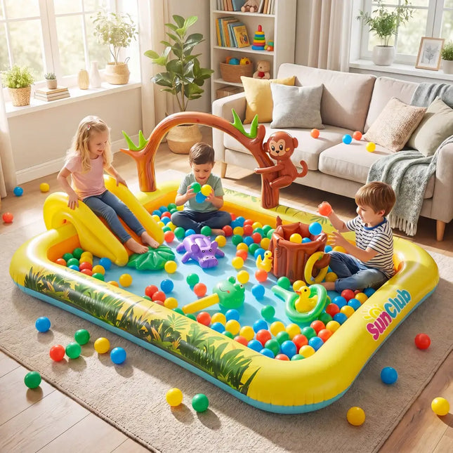 Animal Spray Pool with Slide for Backyard and Garden - Multicolor - Inflatable Water Slides