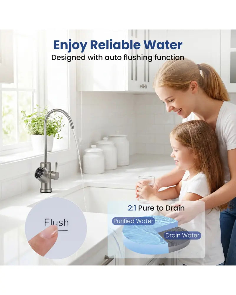 AW-RB05 Alkaline PH+ Reverse Osmosis Water Filter 800 GPD Tankless Under-Sink RO System-Black - Black - Small Appliances