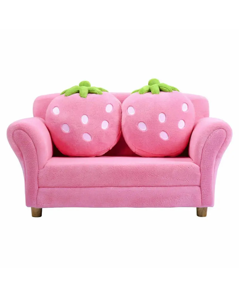 BL/PI Kids Strawberry Armrest Chair Sofa-Pink - Pink - Kids Chairs & Seating