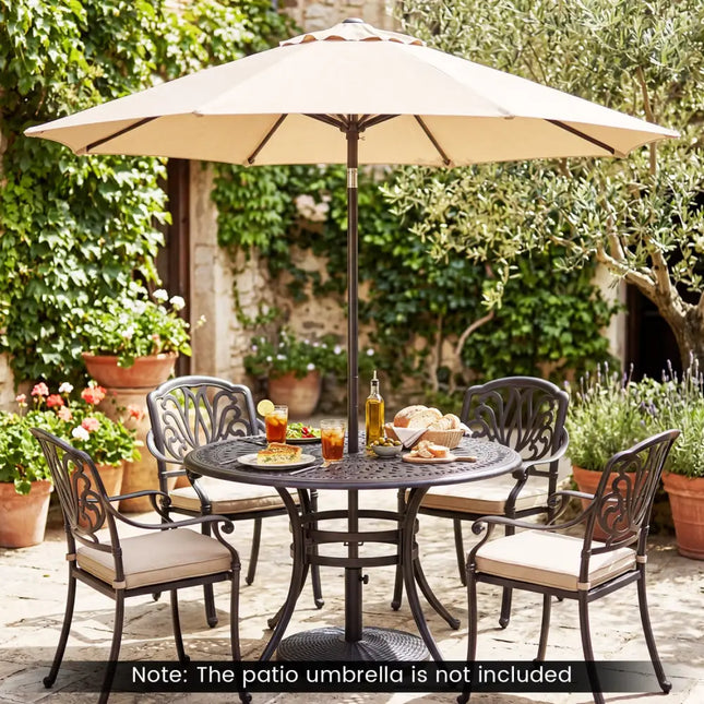 Concrete Patio Umbrella Base with Rattan Pattern for Lawn - Black - Outdoor Umbrella Bases