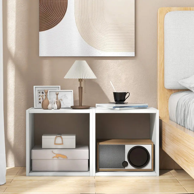 Cube Storage Organizer Set of 2-White - White - Bookcases