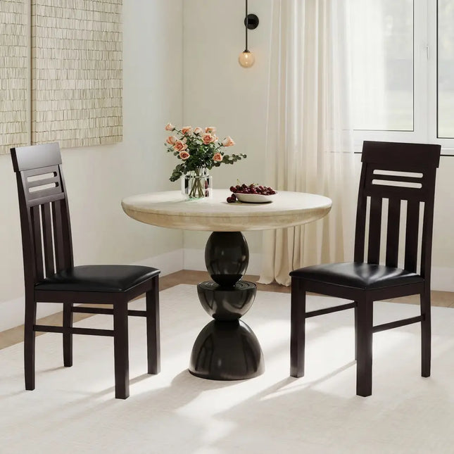Dining Chairs High Back Dining Room Chairs Set of 2-Brown - Brown - Dining Chairs