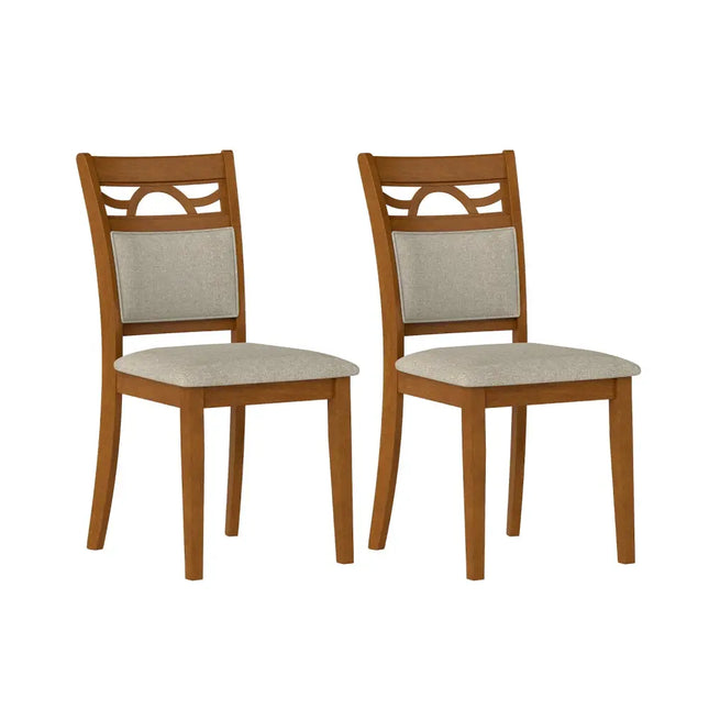 Dining Chairs Set of 2 Dining Room Chairs with Rubber Wood Frame-Brown - Brown - Dining Chairs