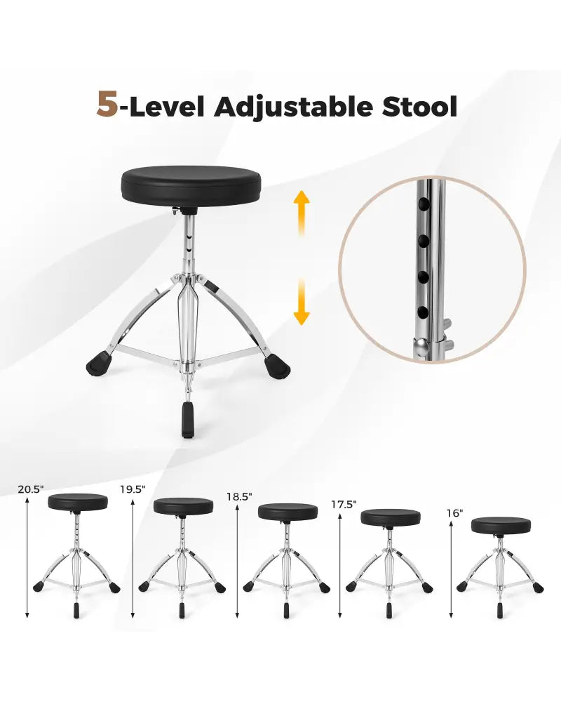 Electric Drum Set Foldable Drum Kit with 10 Demos and USB MIDI and 2 Drumsticks - Black - Drums & Percussion