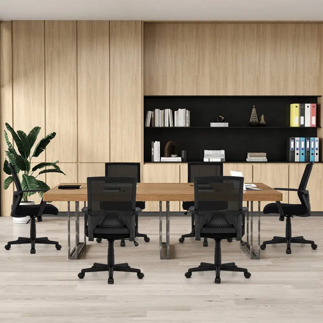 Ergonomic Desk Chair with Lumbar Support and Rocking Function-Black - Black - Mesh Chairs