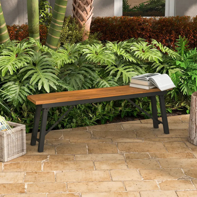 Folding Picnic Bench Set Rectangular Acacia Wood Dining Camping BBQ Benches - Outdoor Benches