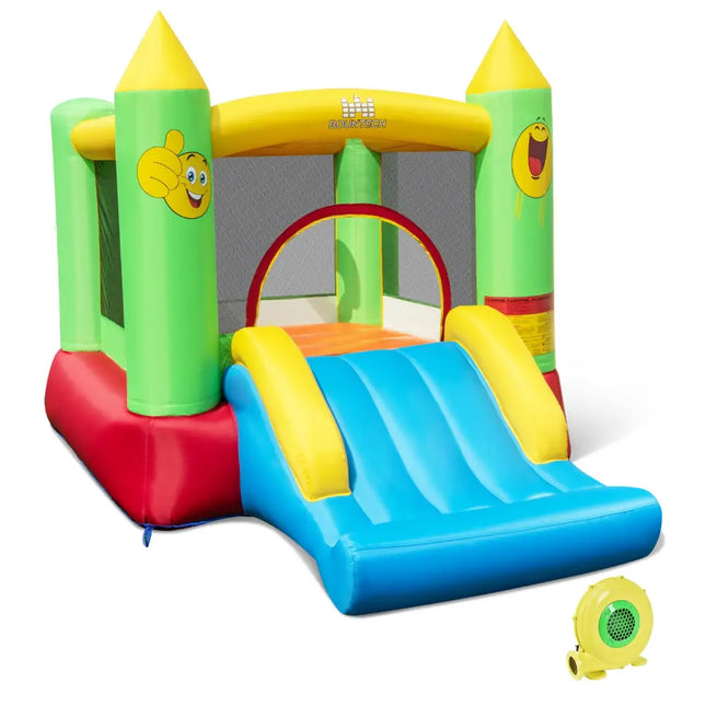 Inflatable Bounce House Kids Blow-up Bouncer with Slide with 480W Blower - Multicolor - Bounce House