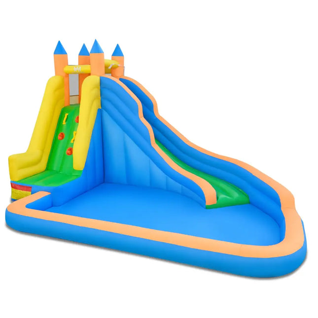 Inflatable Mighty Bounce House Jumper with Water Slide without Blower - Blue - Inflatable Water Slides