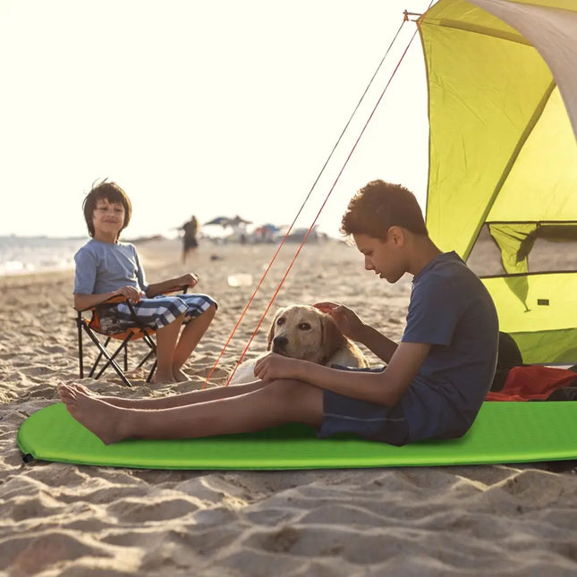 Inflatable Sleeping Pad with Carrying Bag-Green - Green - Air Mattresses & Sleeping Bags