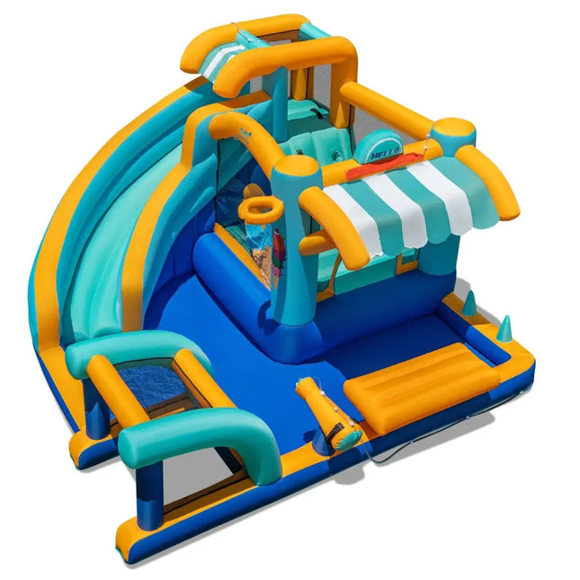 Inflatable Water Slide Bounce House Kids Jump Castle with Water Cannon - Inflatable Water Slides