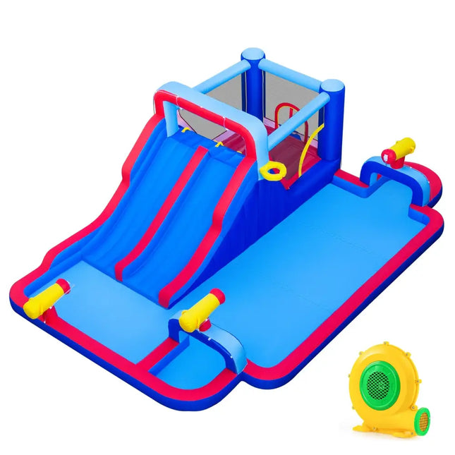 Inflatable Water Slide Park Giant Bounce House with Double Slides with 750W blower - Inflatable Water Slides