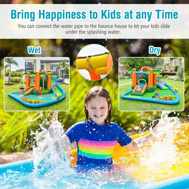 Inflatable Water Slide Park with Upgraded Handrail without Blower - Inflatable Water Slides