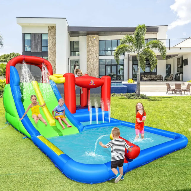 Inflatable Water Slide with Ocean Balls for Kids without Blower - Inflatable Water Slides