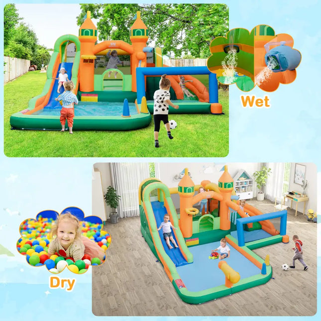 Kids Inflatable Water Slide for Yard Lawn (Without Blower) - Multicolor - Inflatable Water Slides