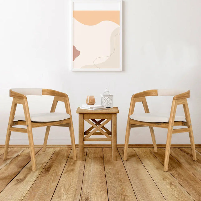 Leisure Bamboo Dining Chair with Curved Back and Anti-slip Foot Pads-Natural - Natural - Kitchen & Dining