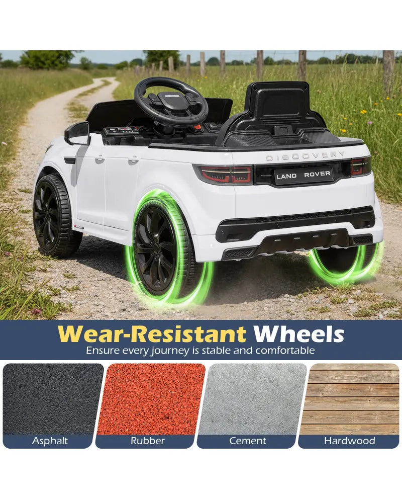 Licensed Land Rover Kids Ride on Car 12V Battery Powered Kids Electric Car-White - White - Powered Ride On Toys