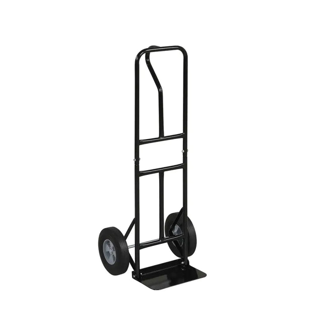 Metal Hand Truck Heavy-Duty 600 LBS Moving Dolly Cart with P-Handle and 10inch Rubber Wheels-Black - Black - Garages