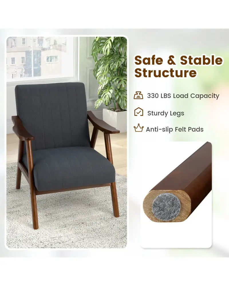 Modern Accent Chair Leisure Armchair - Gray - Accent Chairs