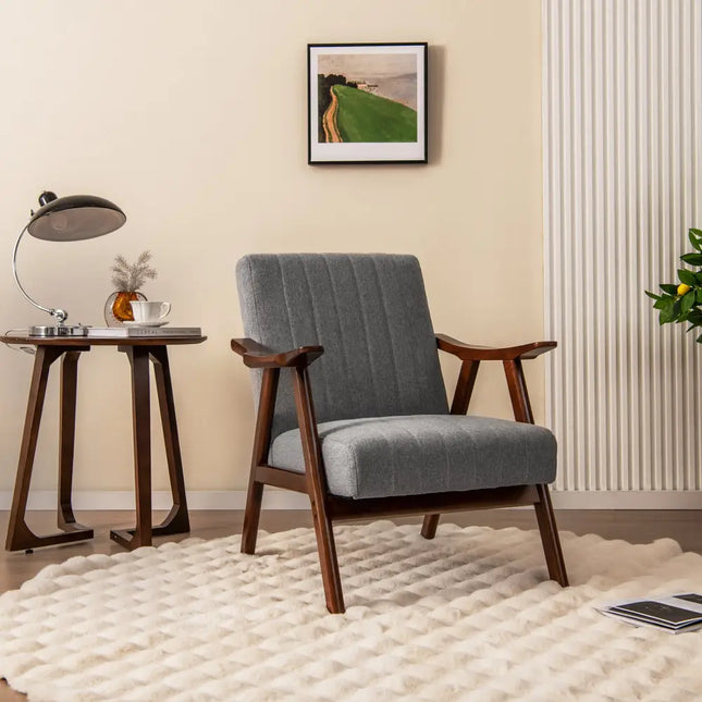 Modern Accent Chair Leisure Armchair with Felt Pads-Light Gray - Light Gray - Accent Chairs
