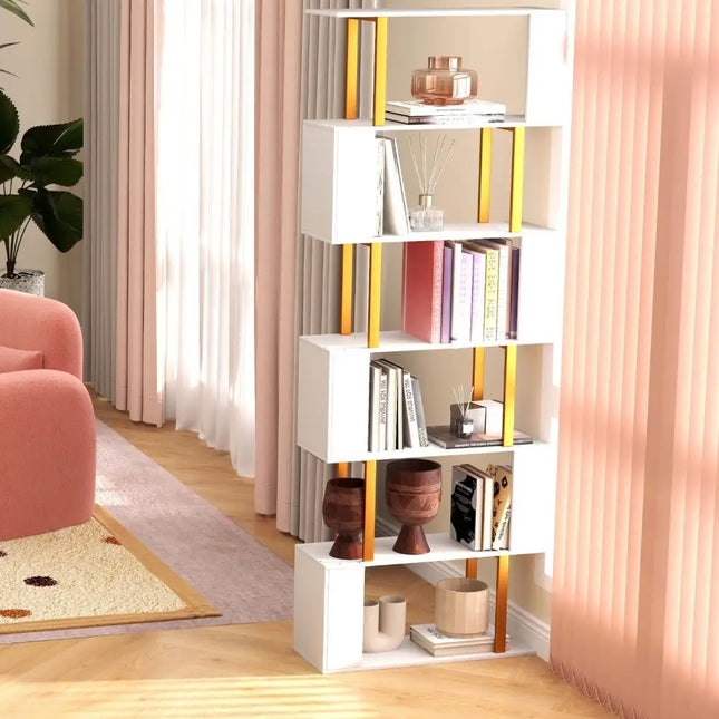Modern Living Room Furniture Set (Bookcase + Coffee Table + End Table + Accent Chair) - Living Room