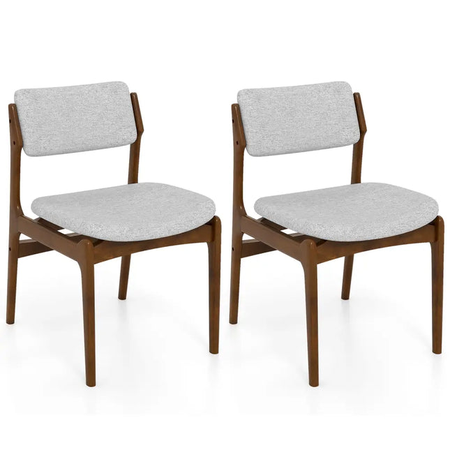 Modern Padded Dining Chairs with Rubber Wood Legs Set of 2-Brown - Brown - Dining Chairs