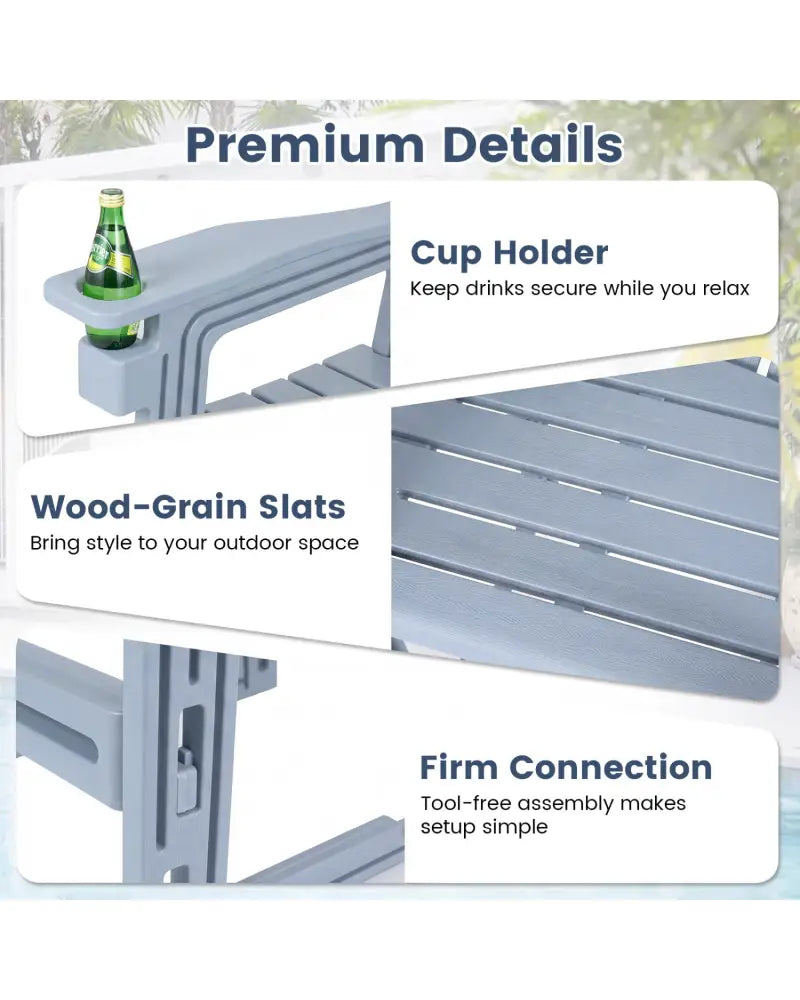 Outdoor 29 Inch Height Bar Stool with Backrest and Armrests-Gray - Gray - Patio Bar Furniture
