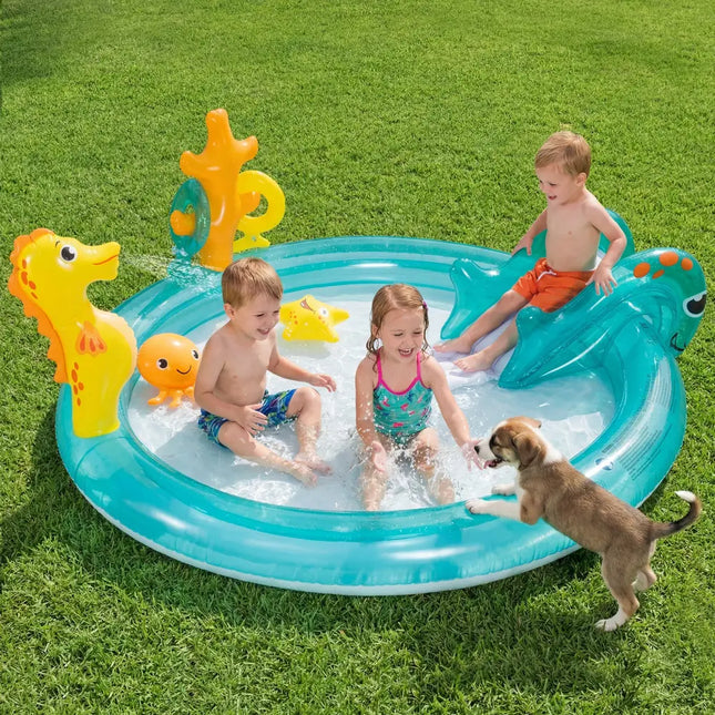 Outdoor Children Summer Water Park for Backyard and Garden - Multicolor - Inflatable Water Slides