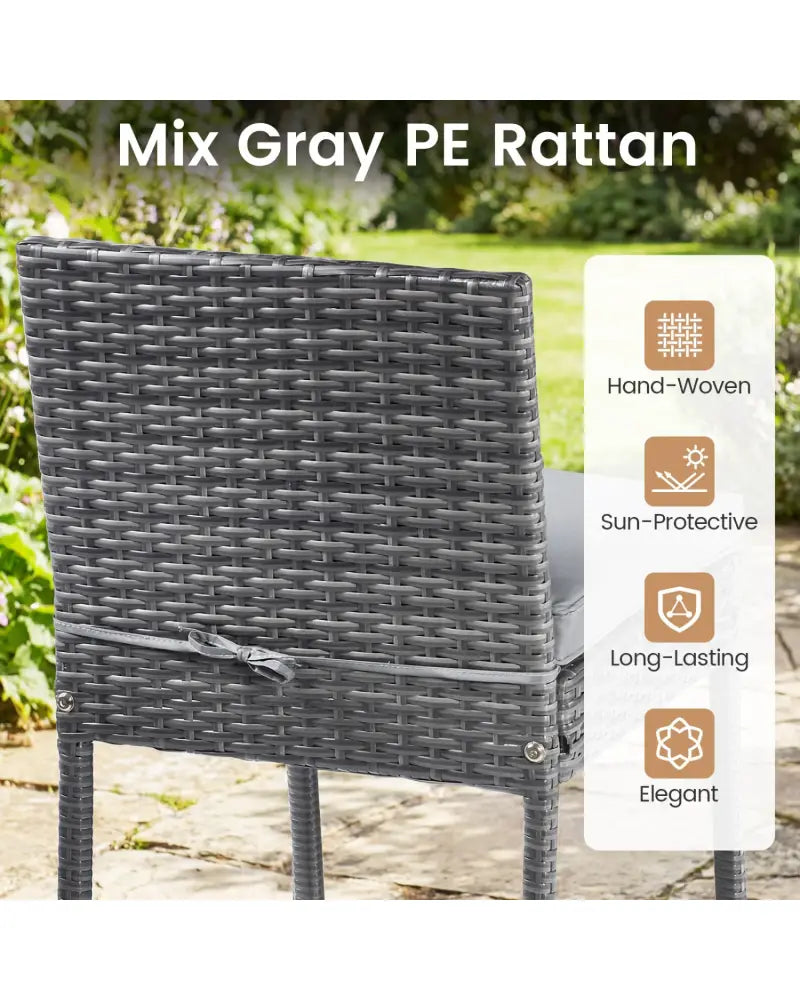 Patio Acacia Wood Dining Set for Home-Grey - Gray - Patio Dining Sets