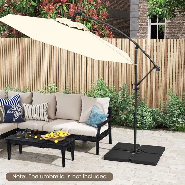 Patio Offset Umbrella Base with Easy-Fill Spouts - Black - Outdoor Umbrella Bases